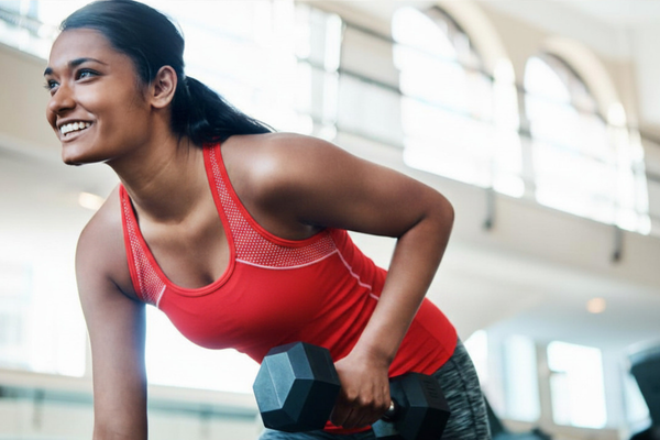 Woman lifting weights